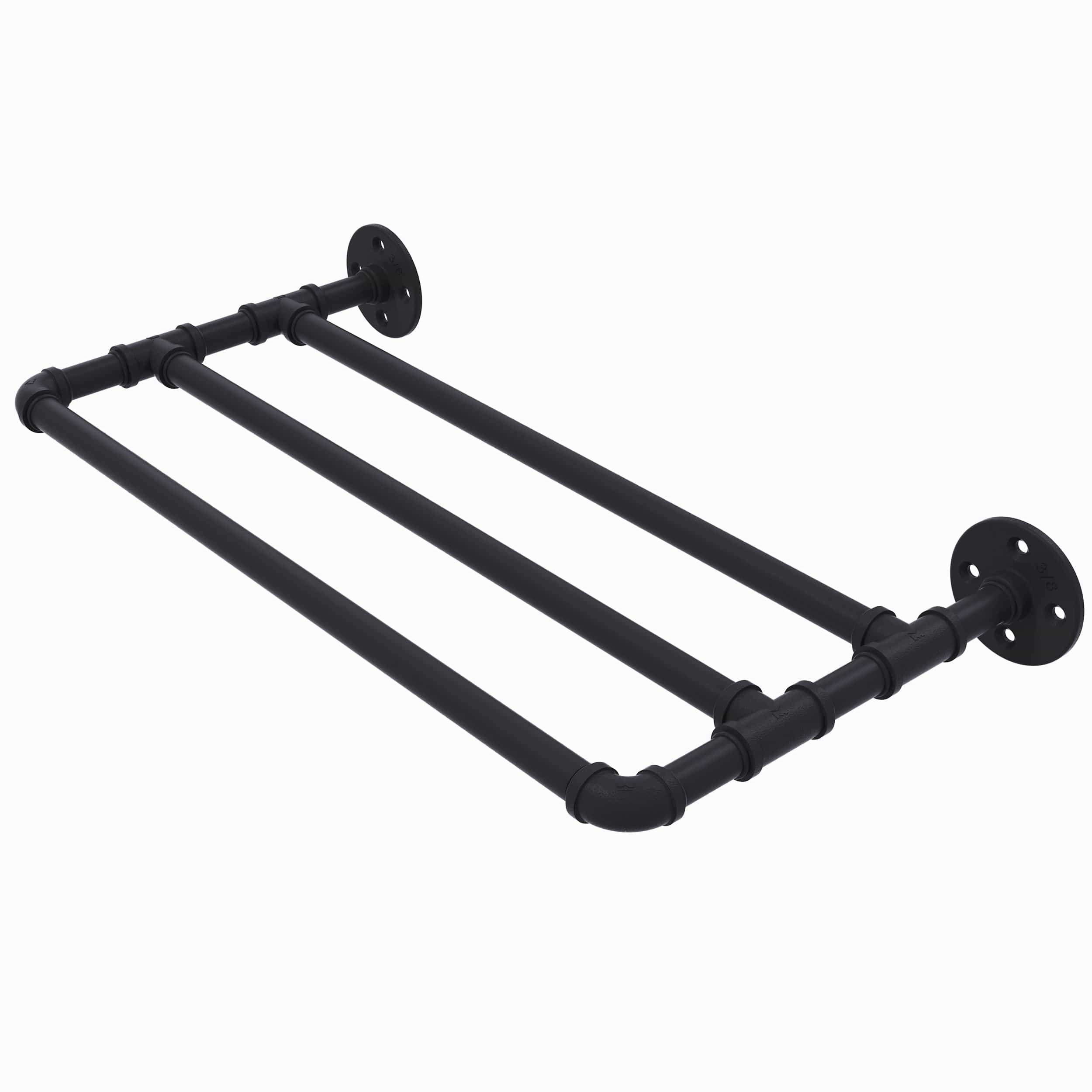 36" Wall Mounted Towel Shelf, Matt Black Finish
