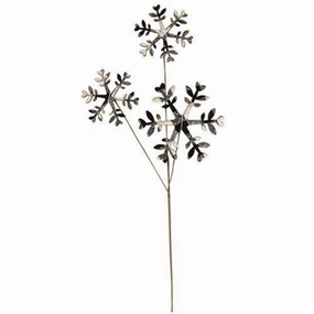 *Black & White Plaid Snowflake Pick 14"