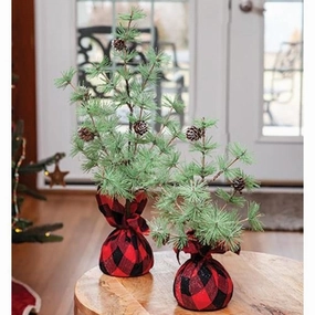*Buffalo Check Sparkle Pine Tree 18"