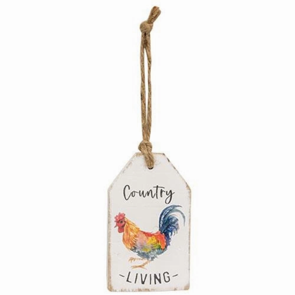 *Country Living Rooster Wood Tag