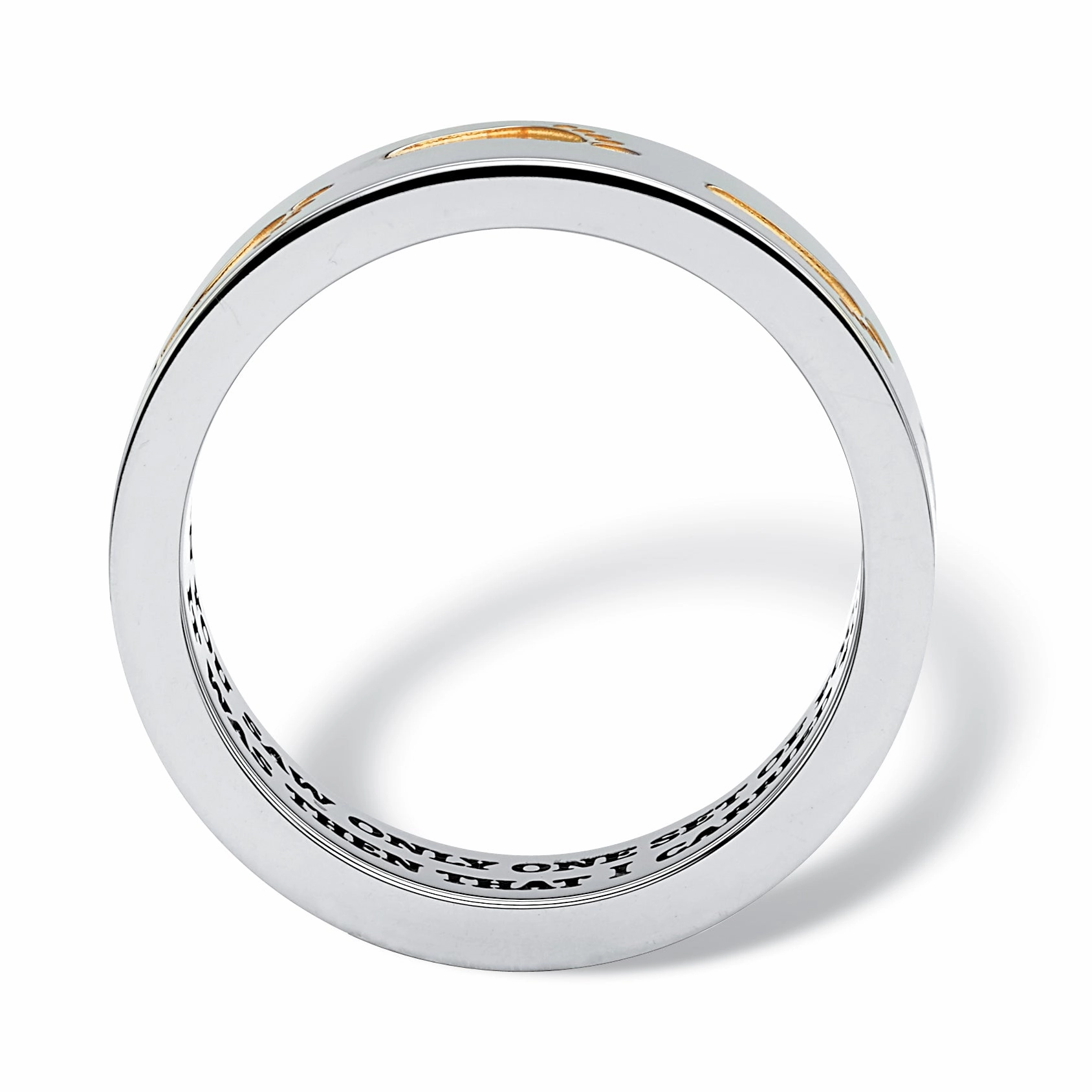 "Footprints in the Sand" Two-Tone Ring in Stainless Steel