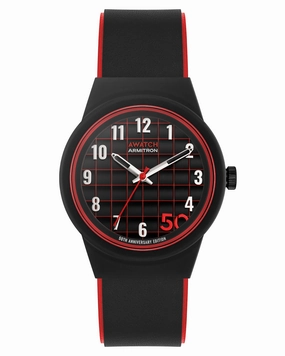A-Watch™ | 35.5mm, Black with Red