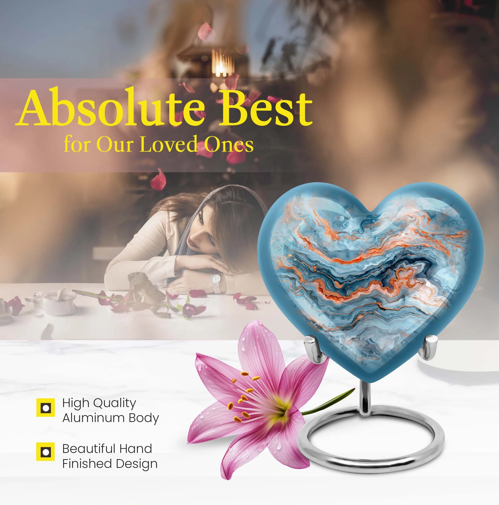 Abstract Urn Embrace: Large Burial Urn for Ashes for Women