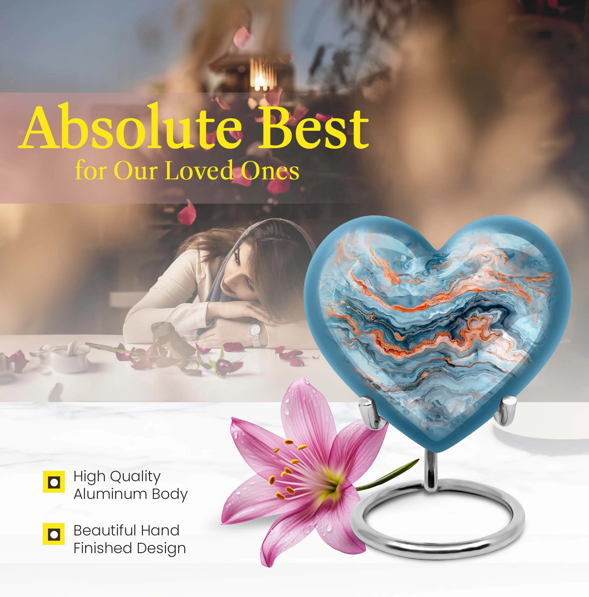 Abstract Urn Embrace: Large Burial Urn for Ashes for Women