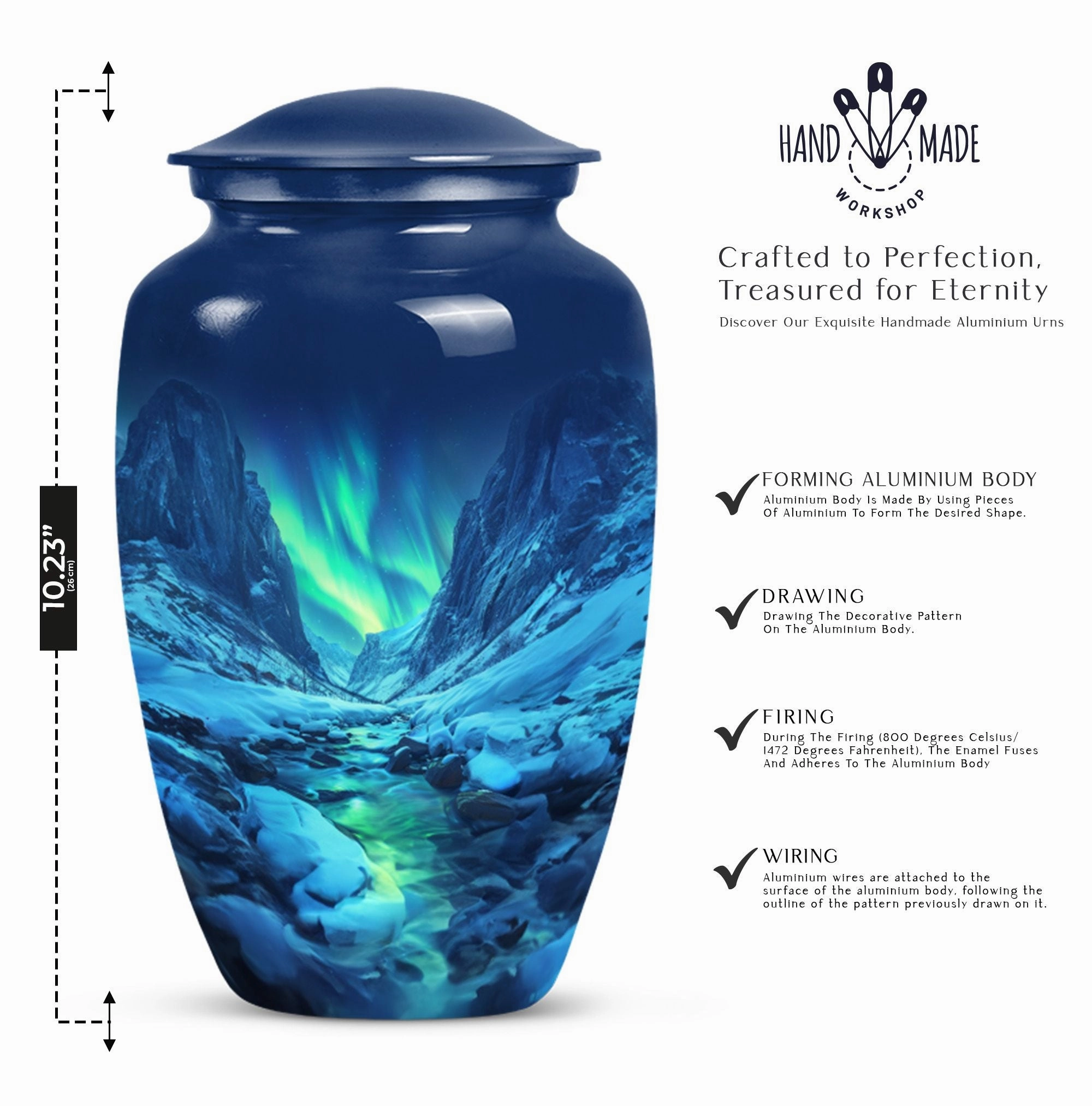 Aurora Borealis Eternity: Cremation Urn for Men