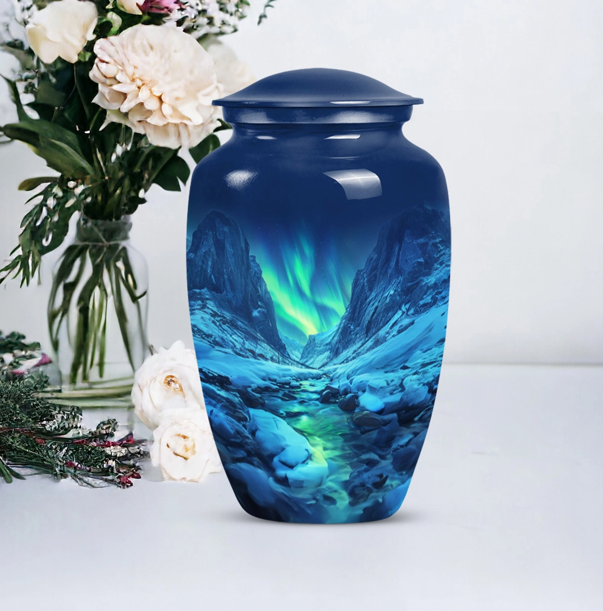 Aurora Borealis Eternity: Cremation Urn for Men