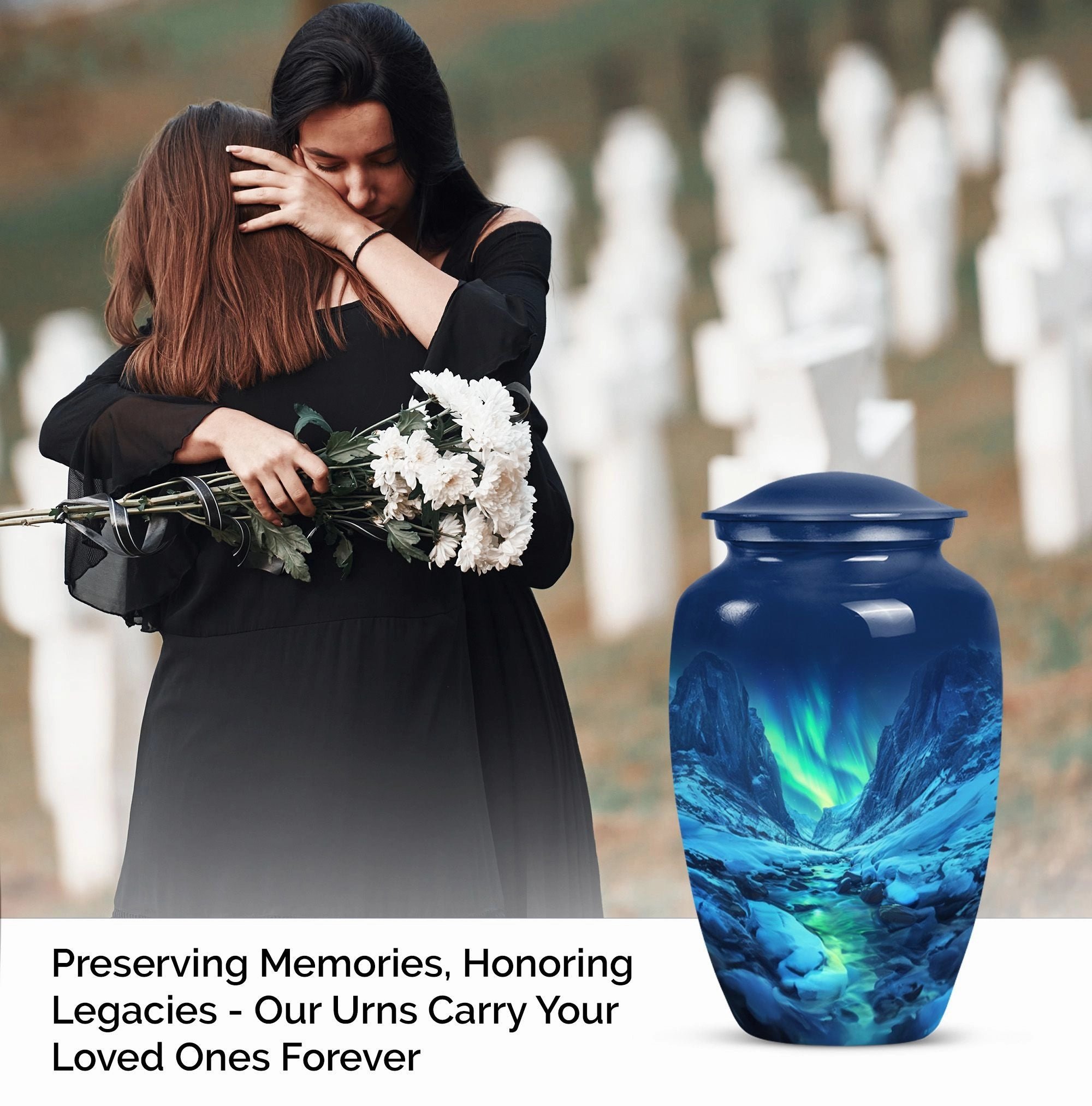 Aurora Borealis Eternity: Cremation Urn for Men