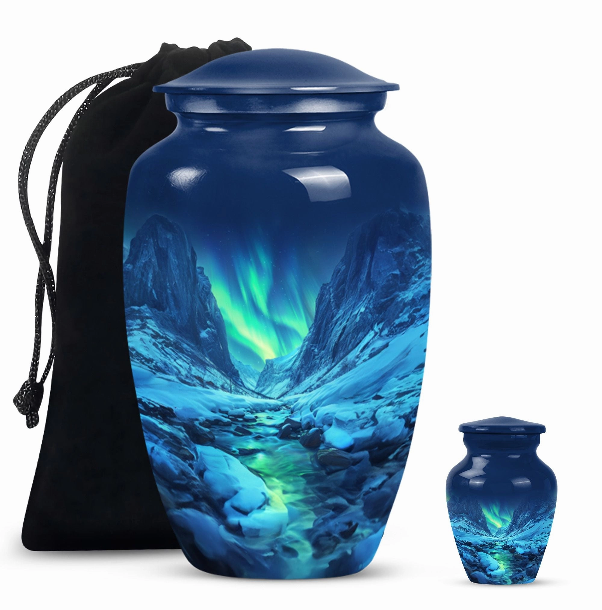 Aurora Borealis Eternity: Cremation Urn for Men