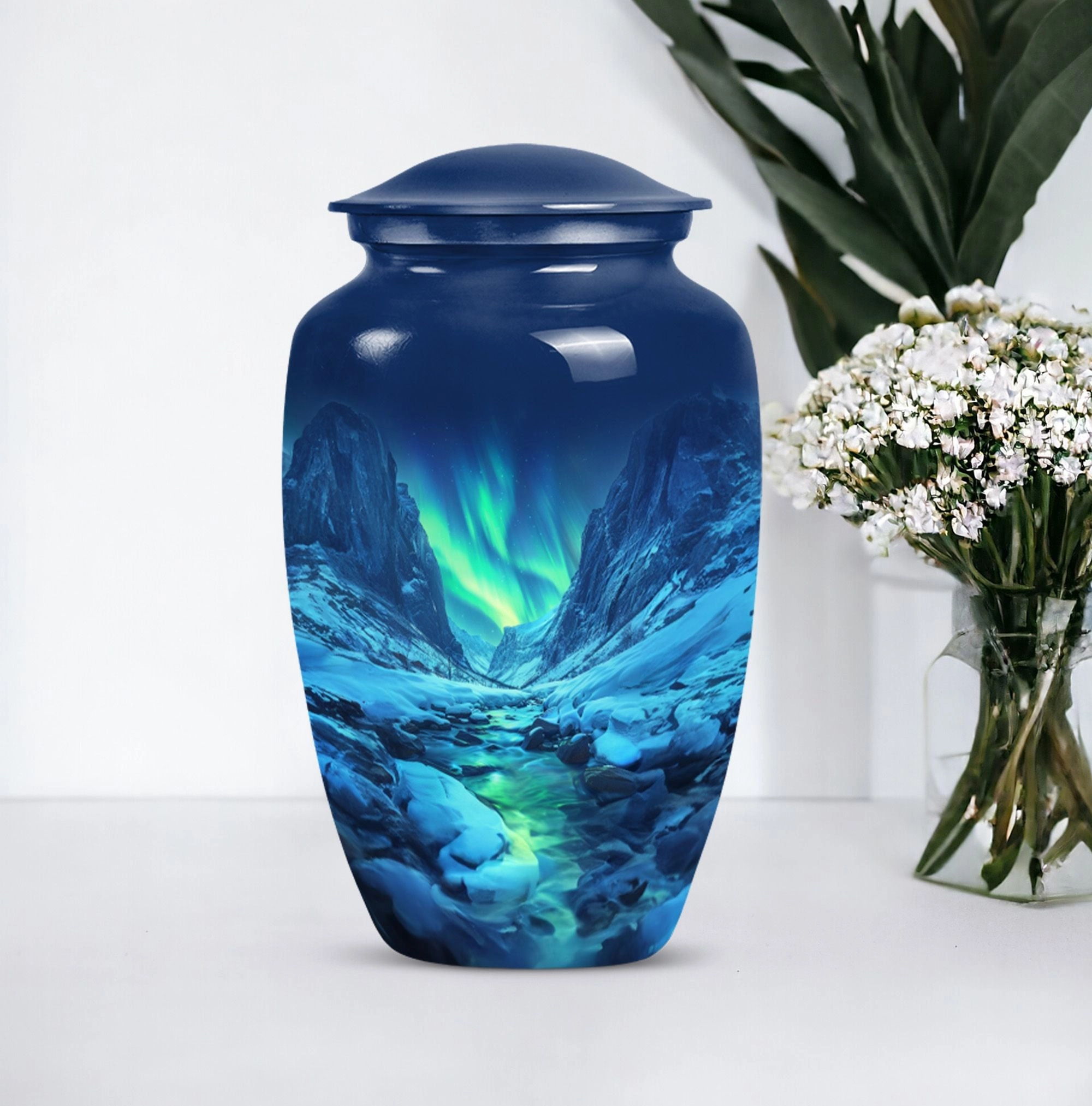 Aurora Borealis Eternity: Cremation Urn for Men