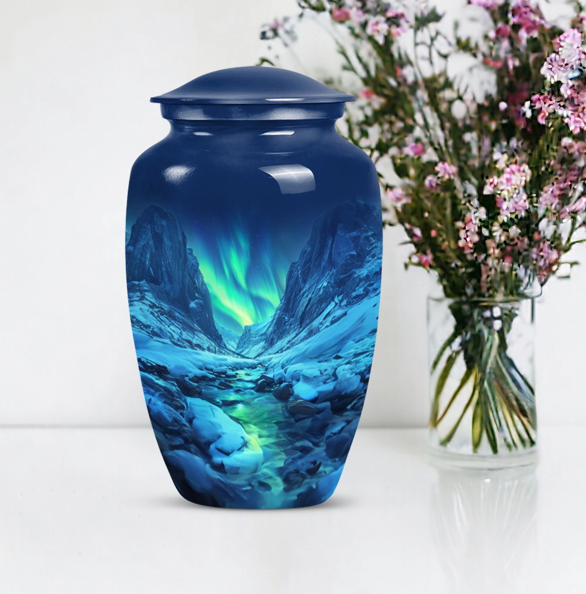 Aurora Borealis Eternity: Cremation Urn for Men