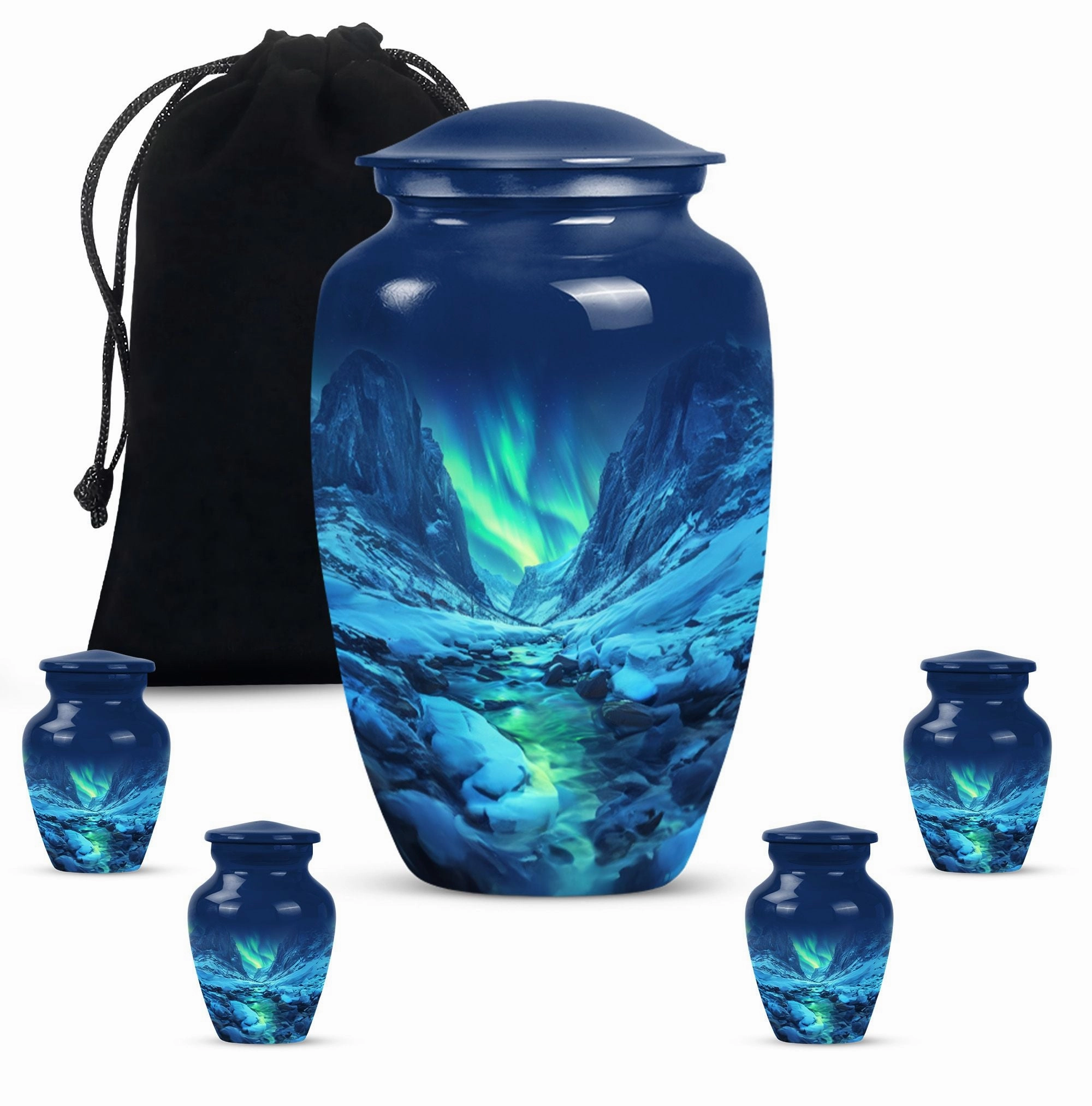 Aurora Borealis Eternity: Cremation Urn for Men