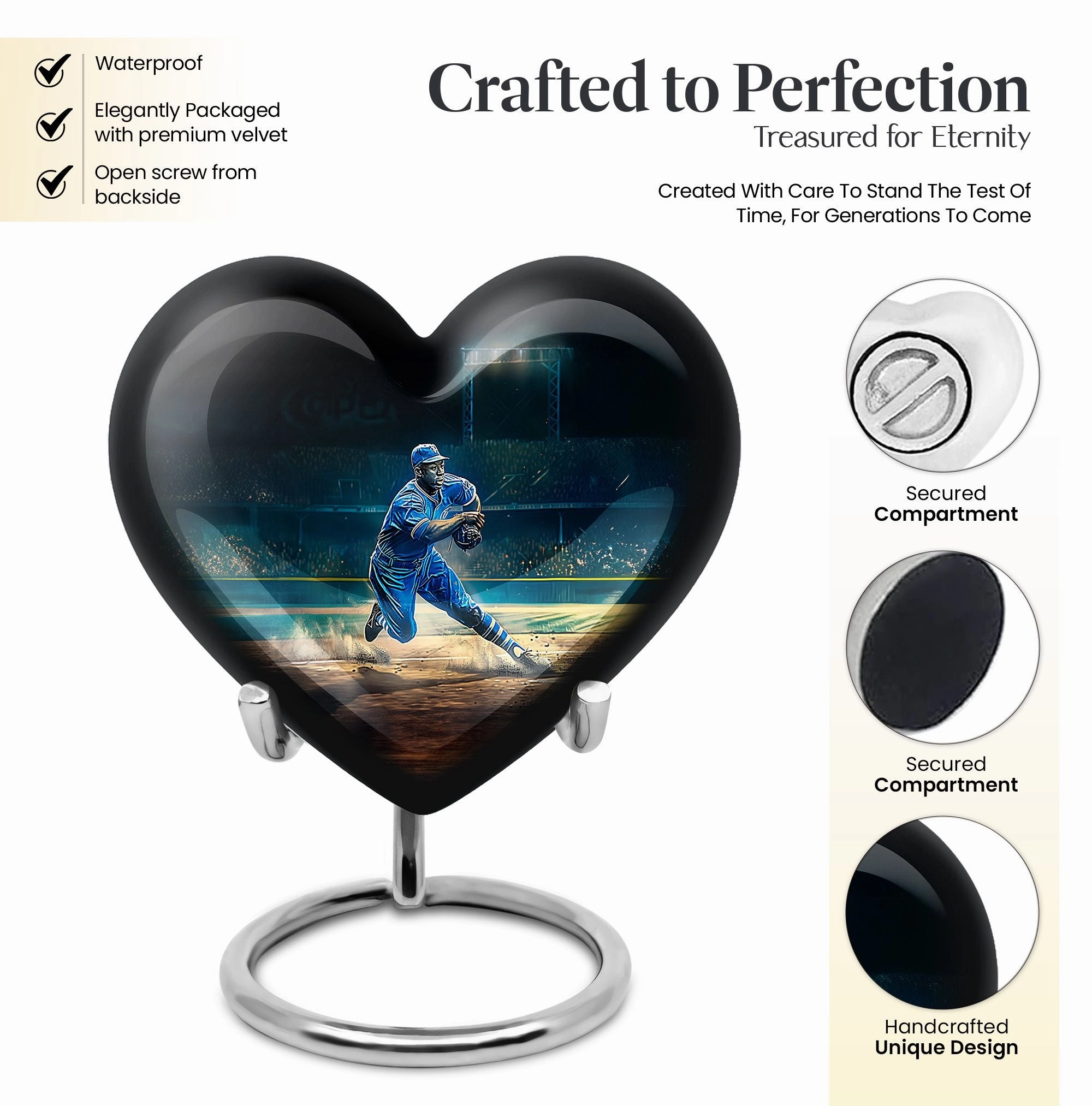Baseball Cremation Urn - Memorial Resting Place for Adult Female