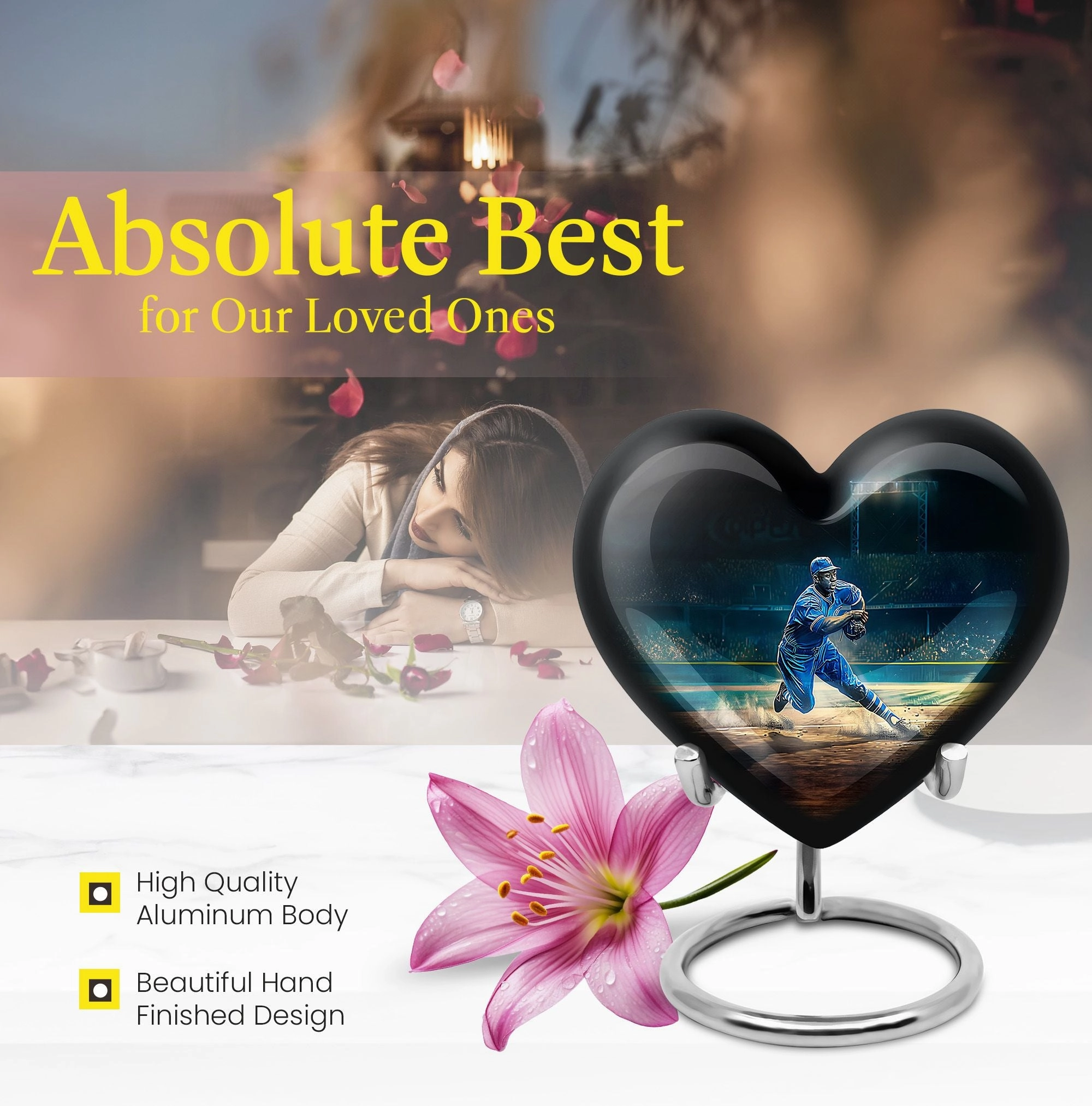 Baseball Cremation Urn - Memorial Resting Place for Adult Female
