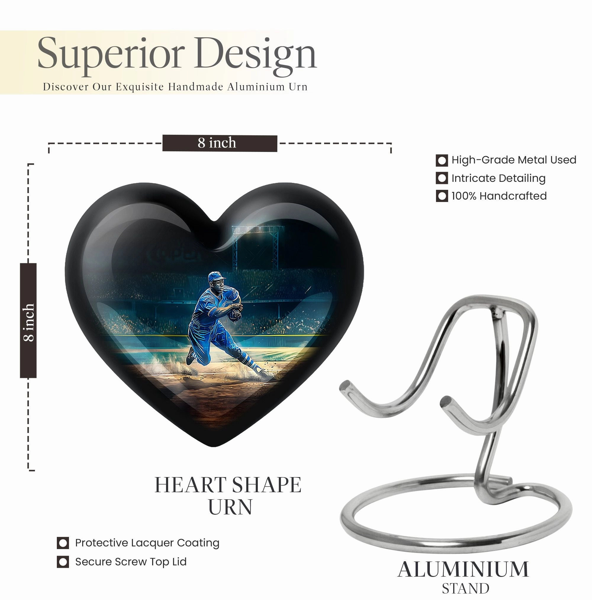 Baseball Cremation Urn - Memorial Resting Place for Adult Female