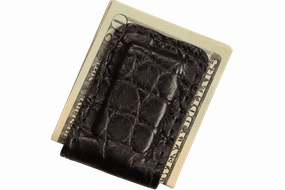Black Alligator Men's Magnetic Money Clip