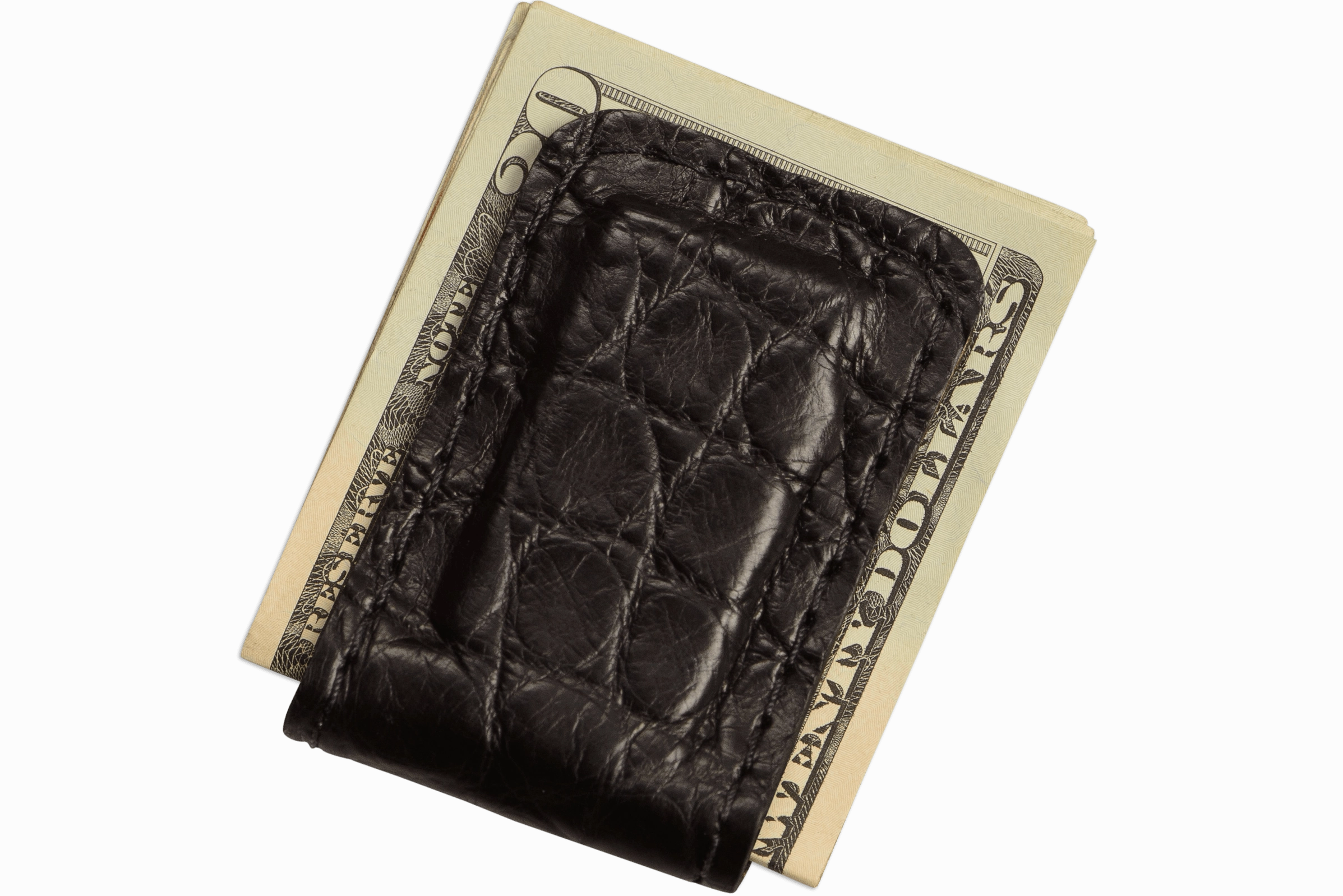 Black Alligator Men's Magnetic Money Clip
