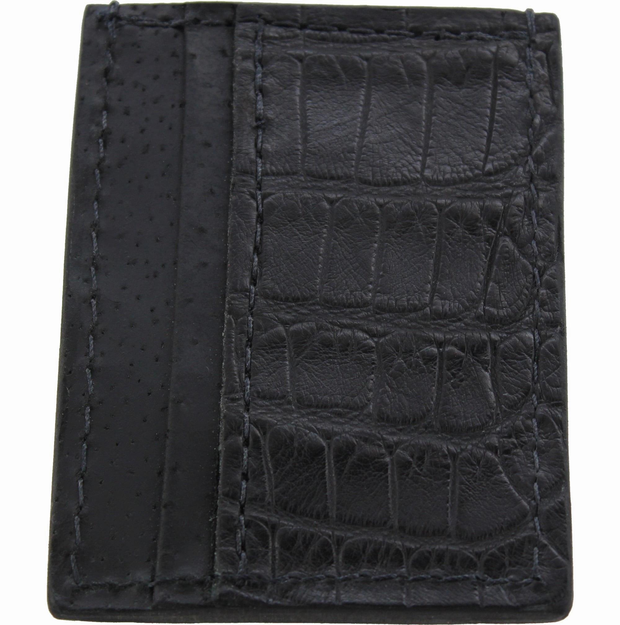 Black Alligator Money Clip Wallet With Credit Card Slots