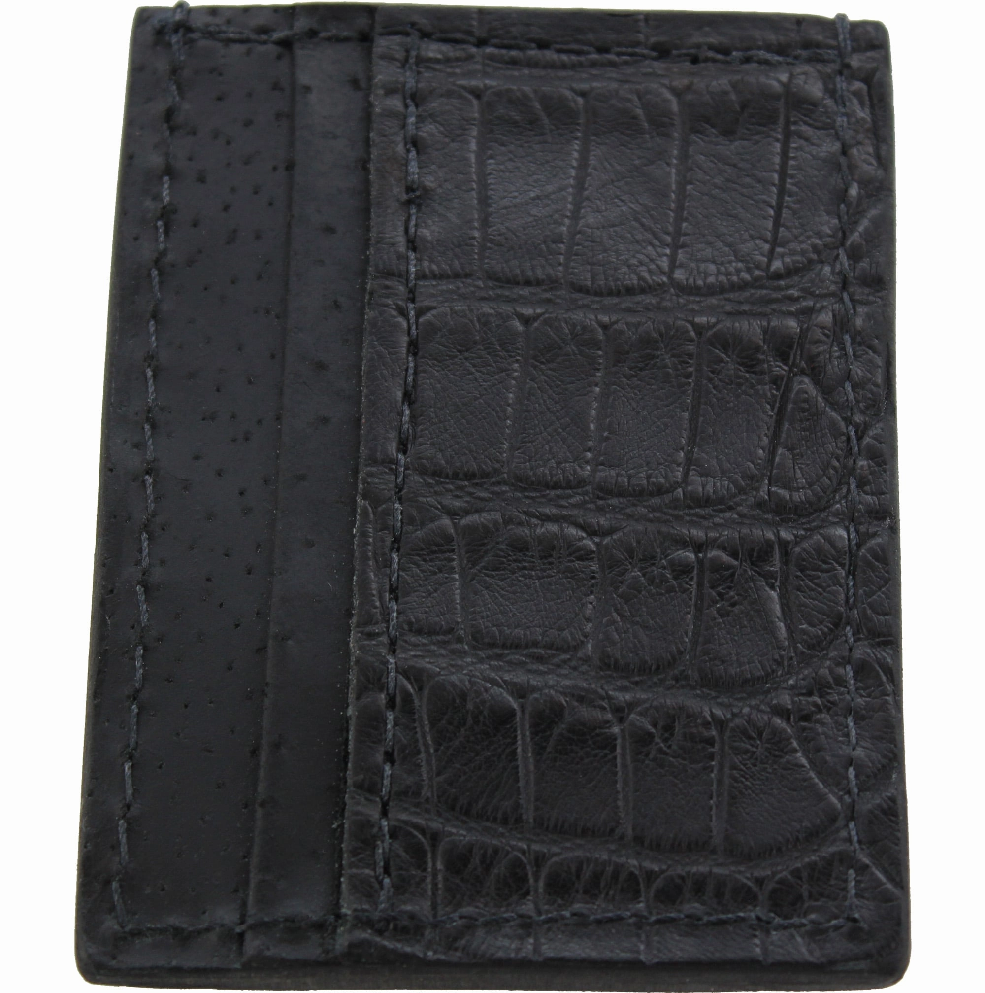 Black Alligator Money Clip Wallet With Credit Card Slots