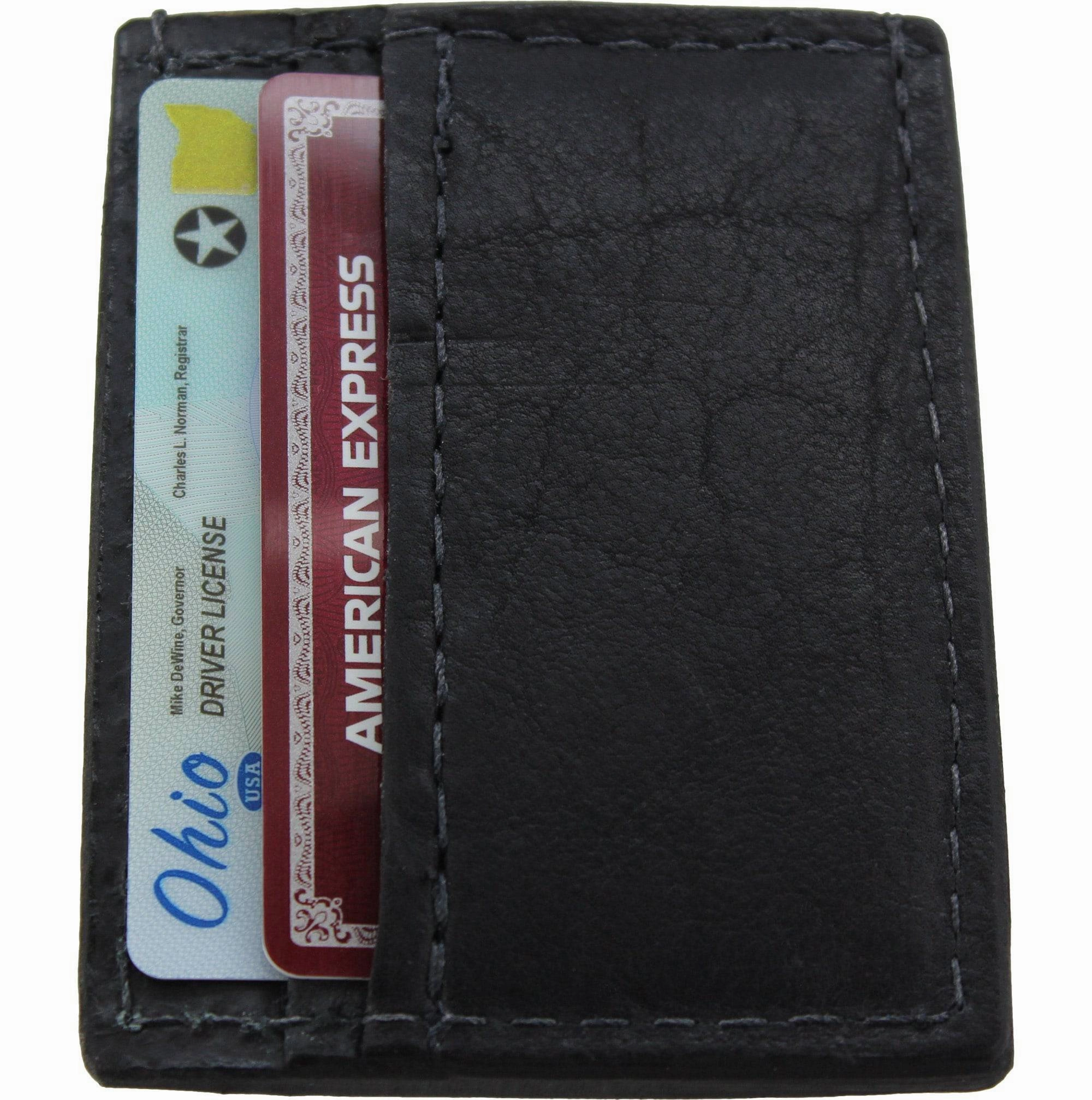 Black American Bison Money Clip Wallet With Credit Card Slots