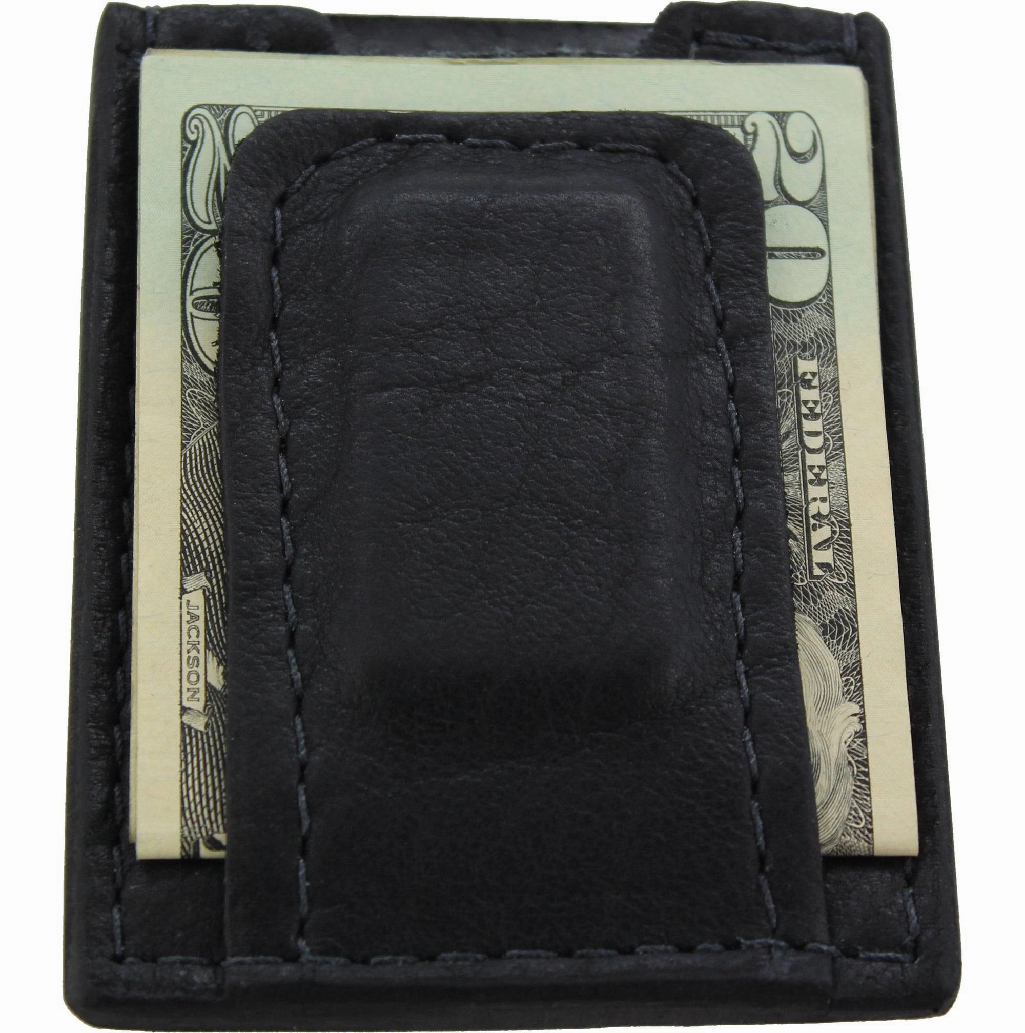 Black American Bison Money Clip Wallet With Credit Card Slots
