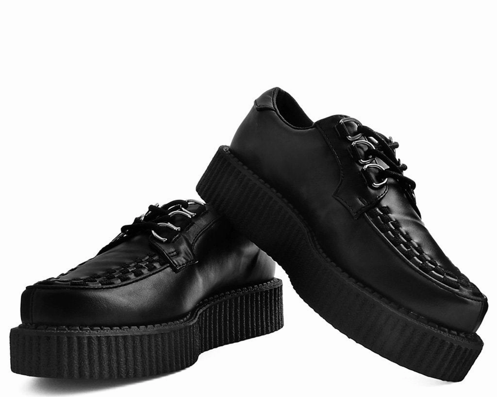 Black Faux Leather Anarchic Creeper