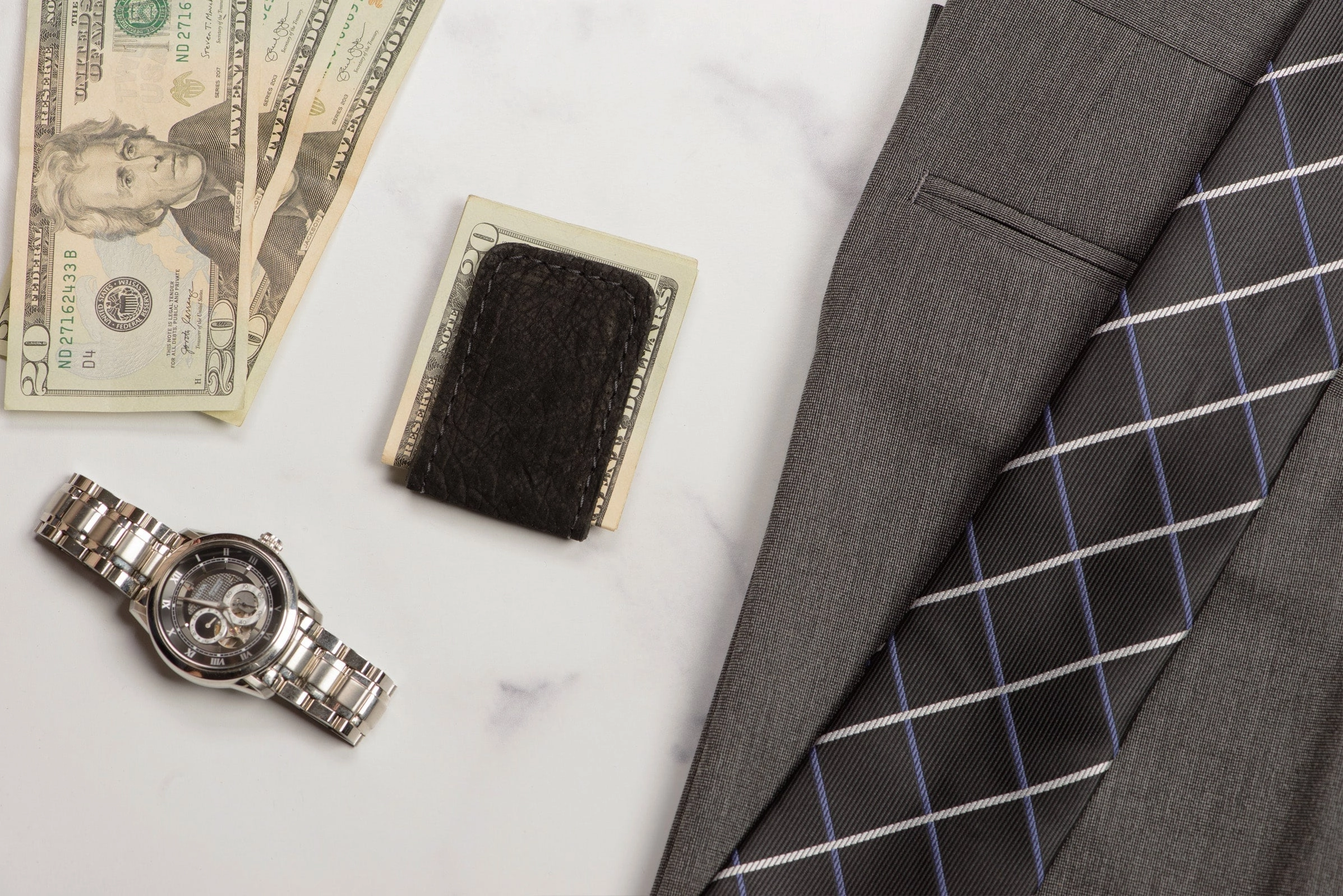 Black Hippopotamus Men's Magnetic Money Clip