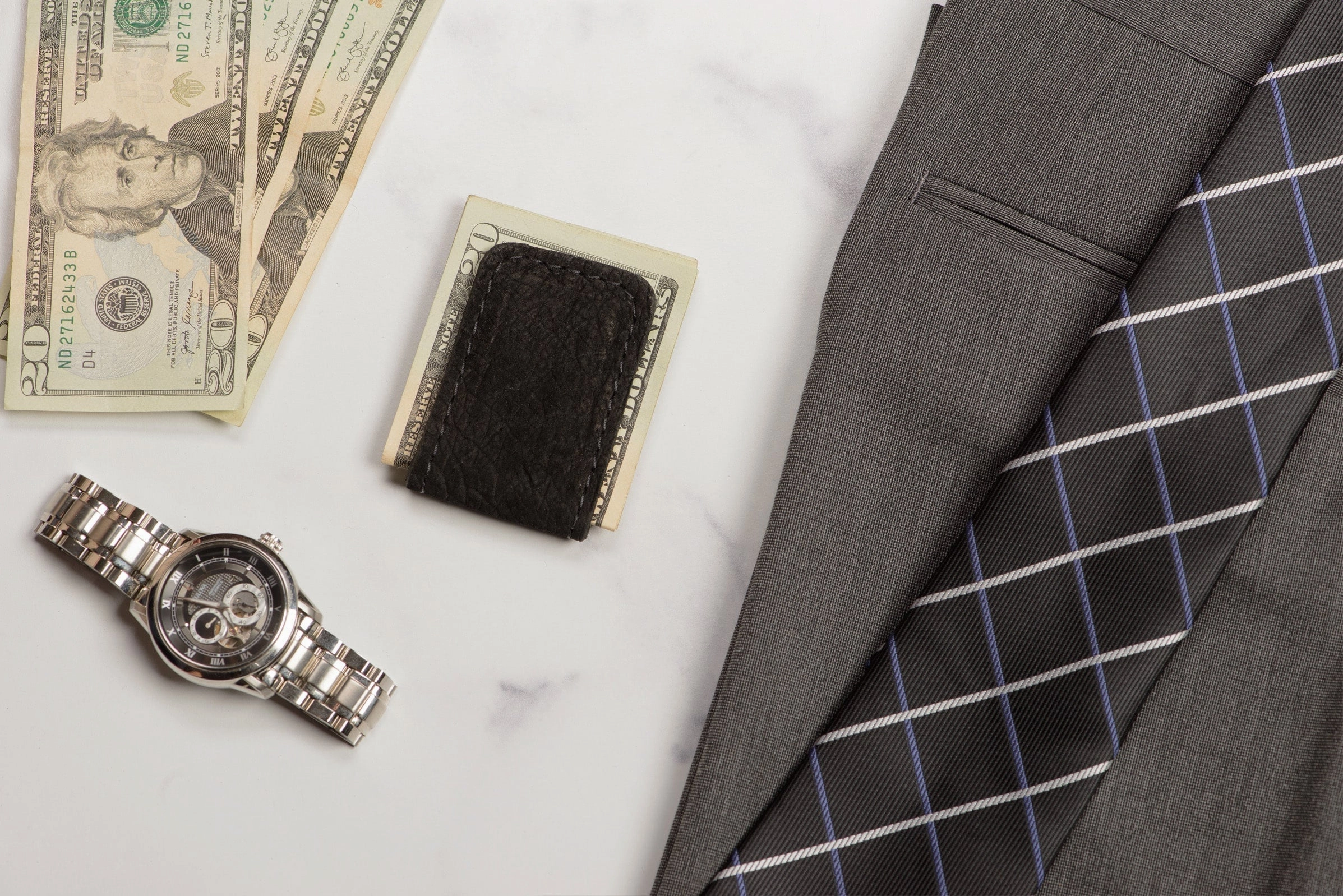 Black Hippopotamus Men's Magnetic Money Clip