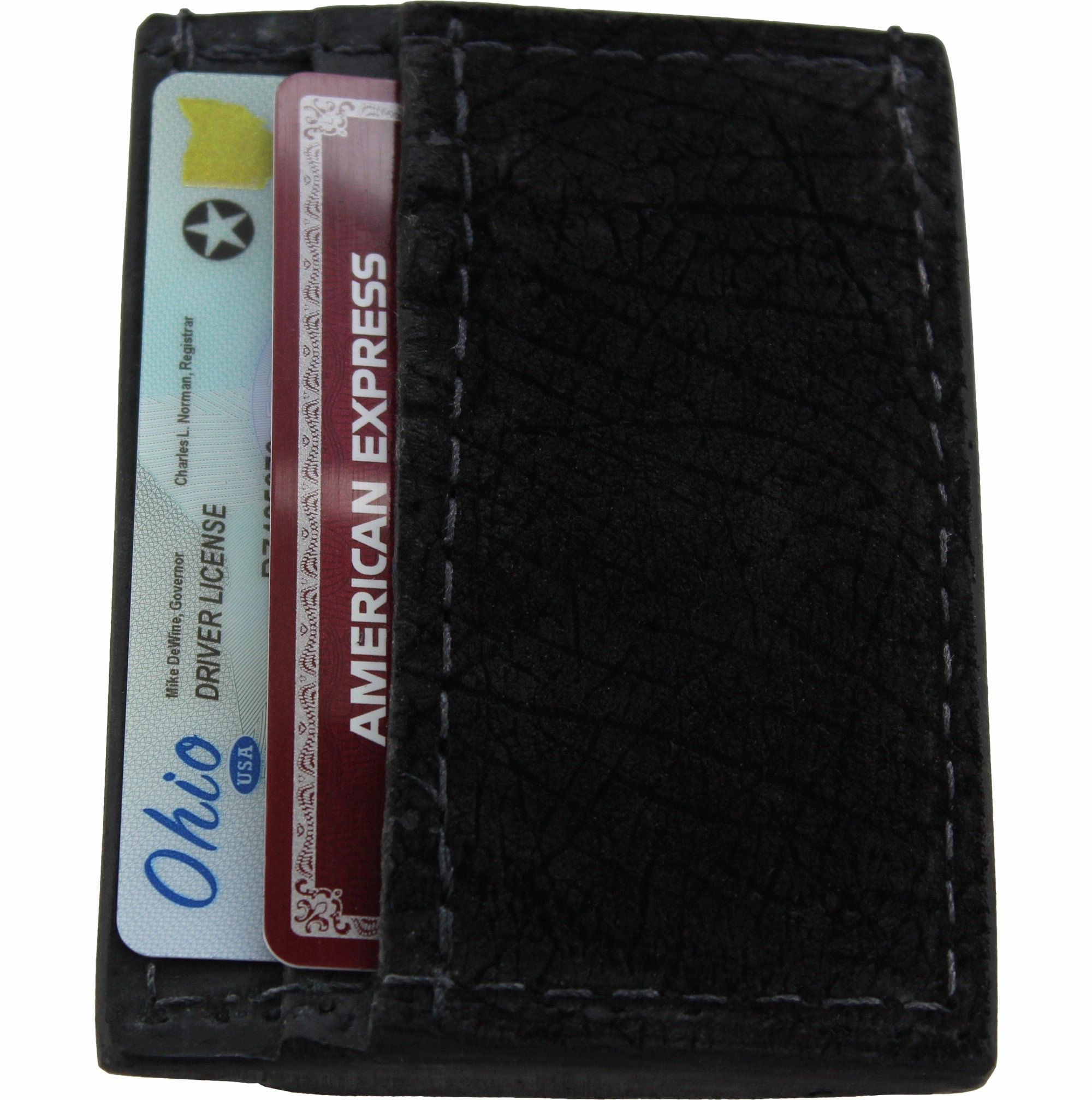 Black Hippopotamus Money Clip Wallet With Credit Card Slots