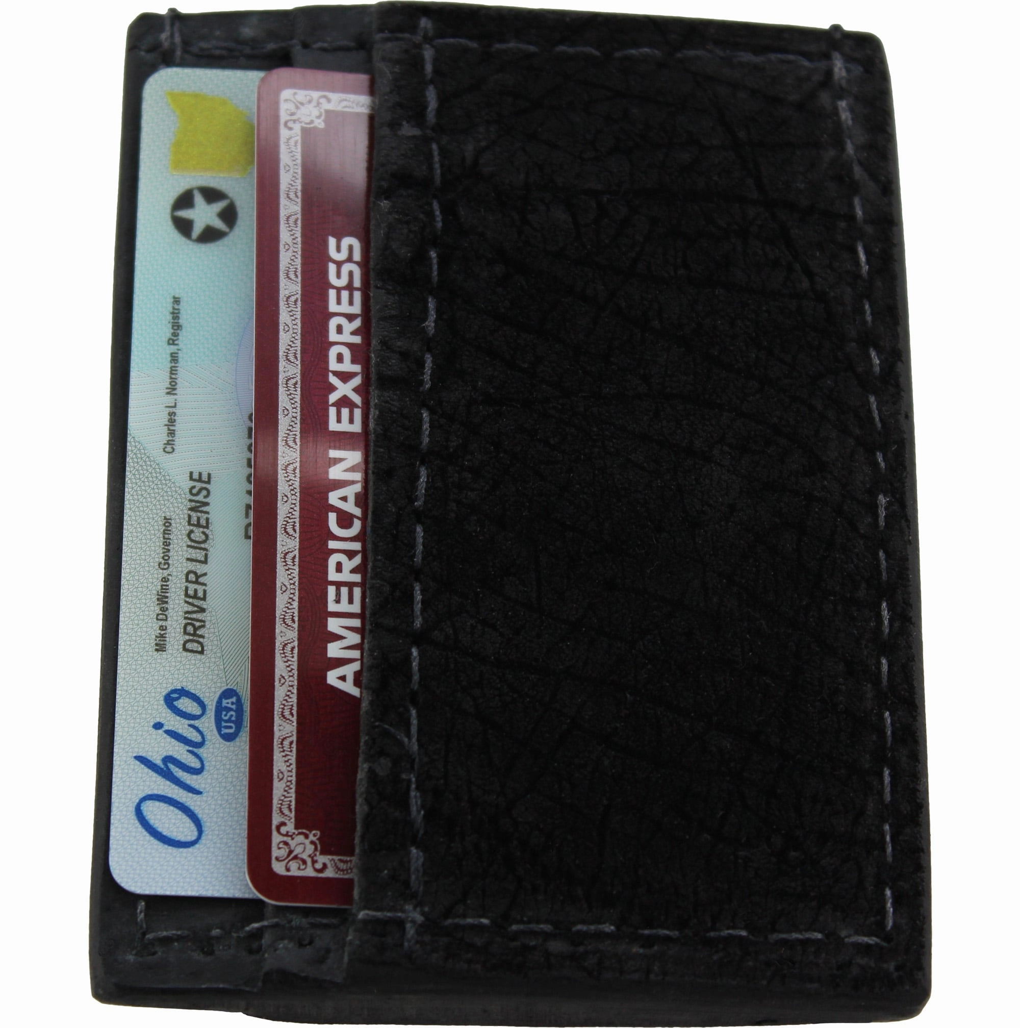 Black Hippopotamus Money Clip Wallet With Credit Card Slots