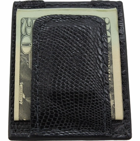 Black Lizard Money Clip Wallet With Credit Card Slots