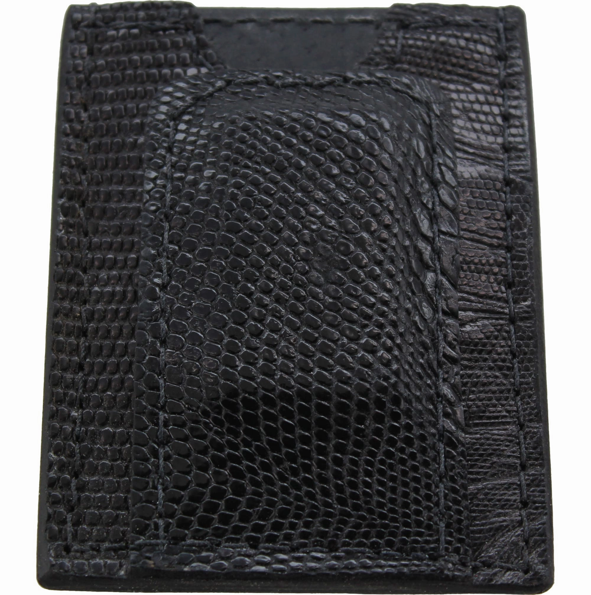 Black Lizard Money Clip Wallet With Credit Card Slots