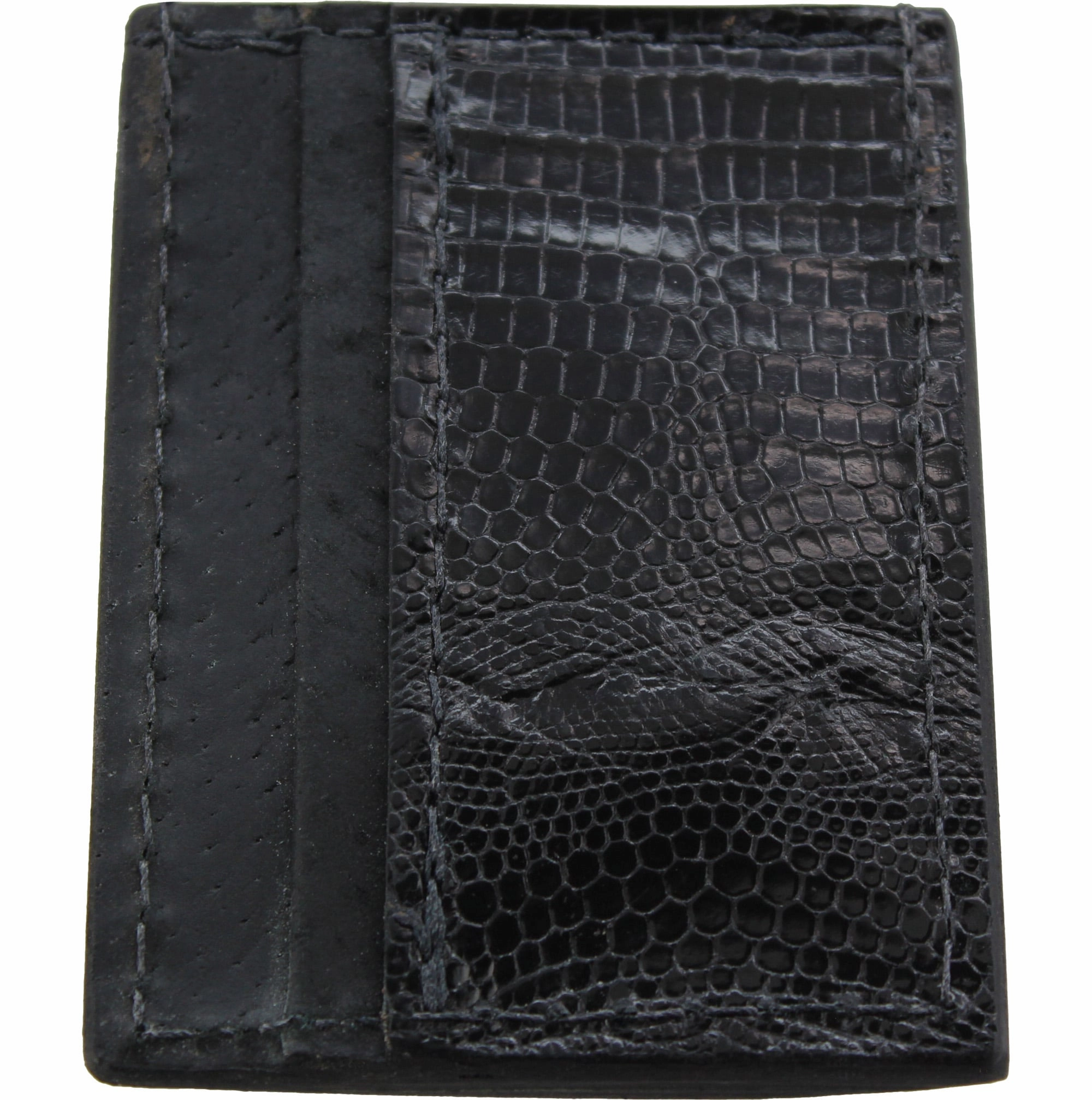 Black Lizard Money Clip Wallet With Credit Card Slots