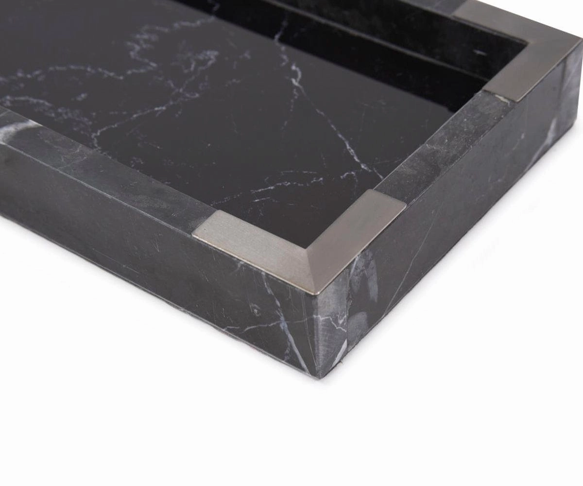 Black Mirrored Marble Tray