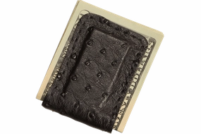 Black Ostrich Men's Magnetic Money Clip