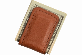 Brown American Bison Men's Magnetic Money Clip