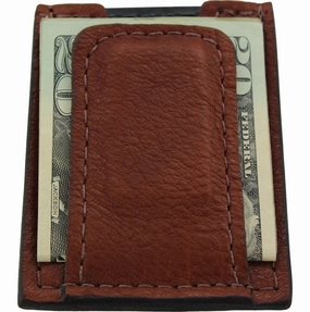Brown American Bison Money Clip Wallet With Credit Card Slots