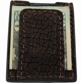 Brown Hippopotamus Money Clip Wallet With Credit Card Slots