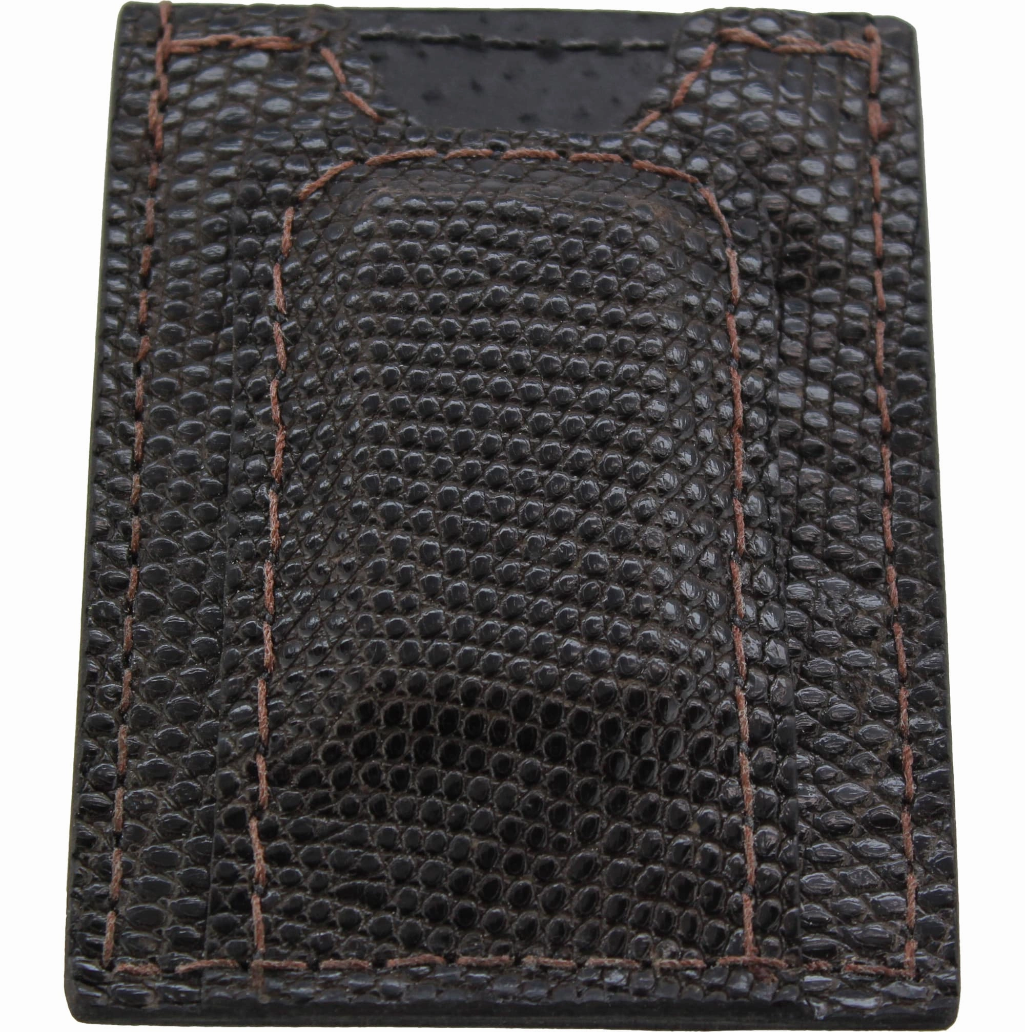 Brown Lizard Money Clip Wallet With Credit Card Slots