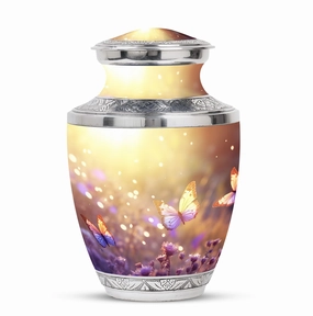 Butterflies Fly Morning: Adult Memorial Funeral Urn for Human Ashes
