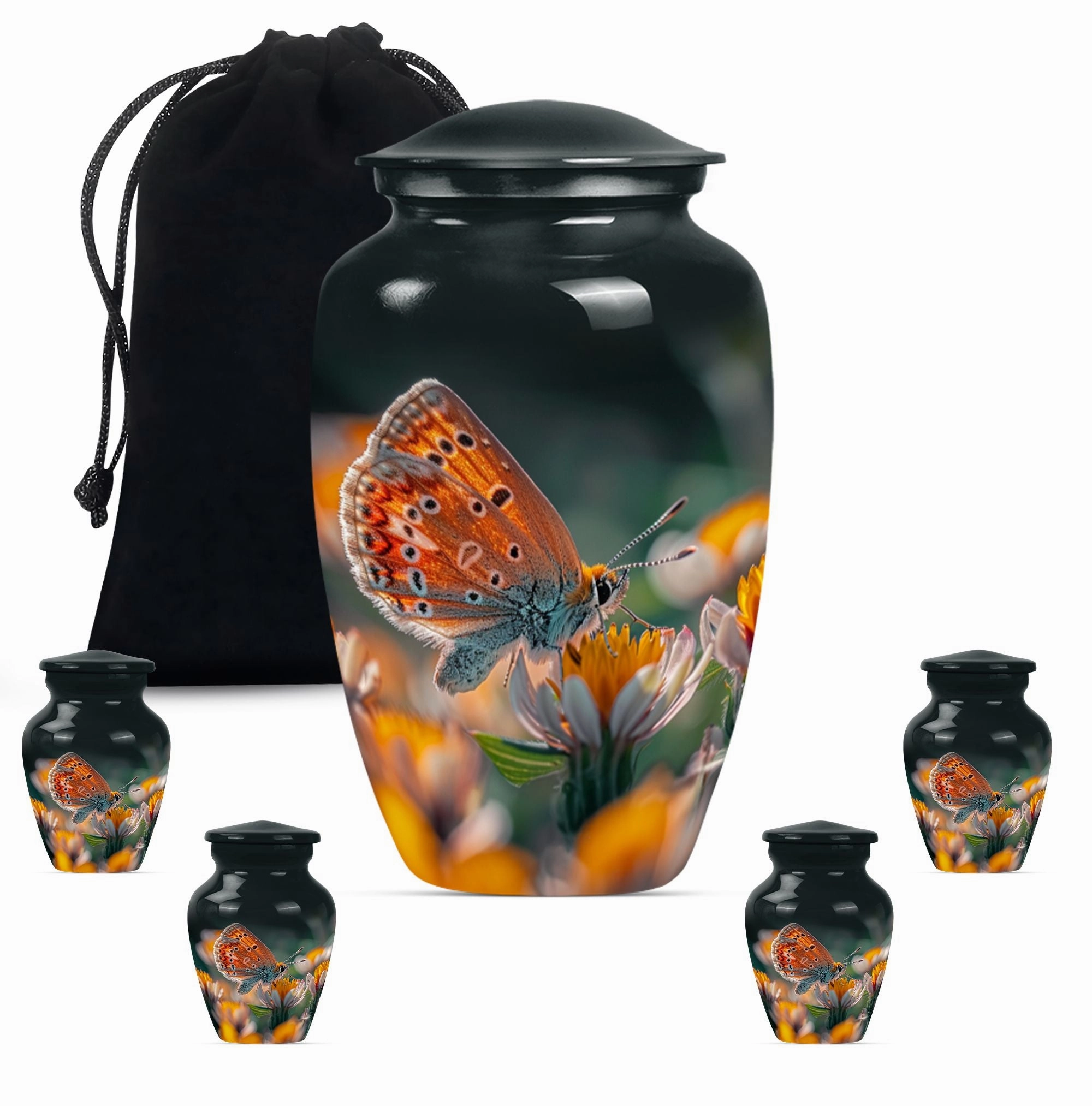 Butterfly Serenity: Tribute to Lost Ones Memorial Urn For Ashes