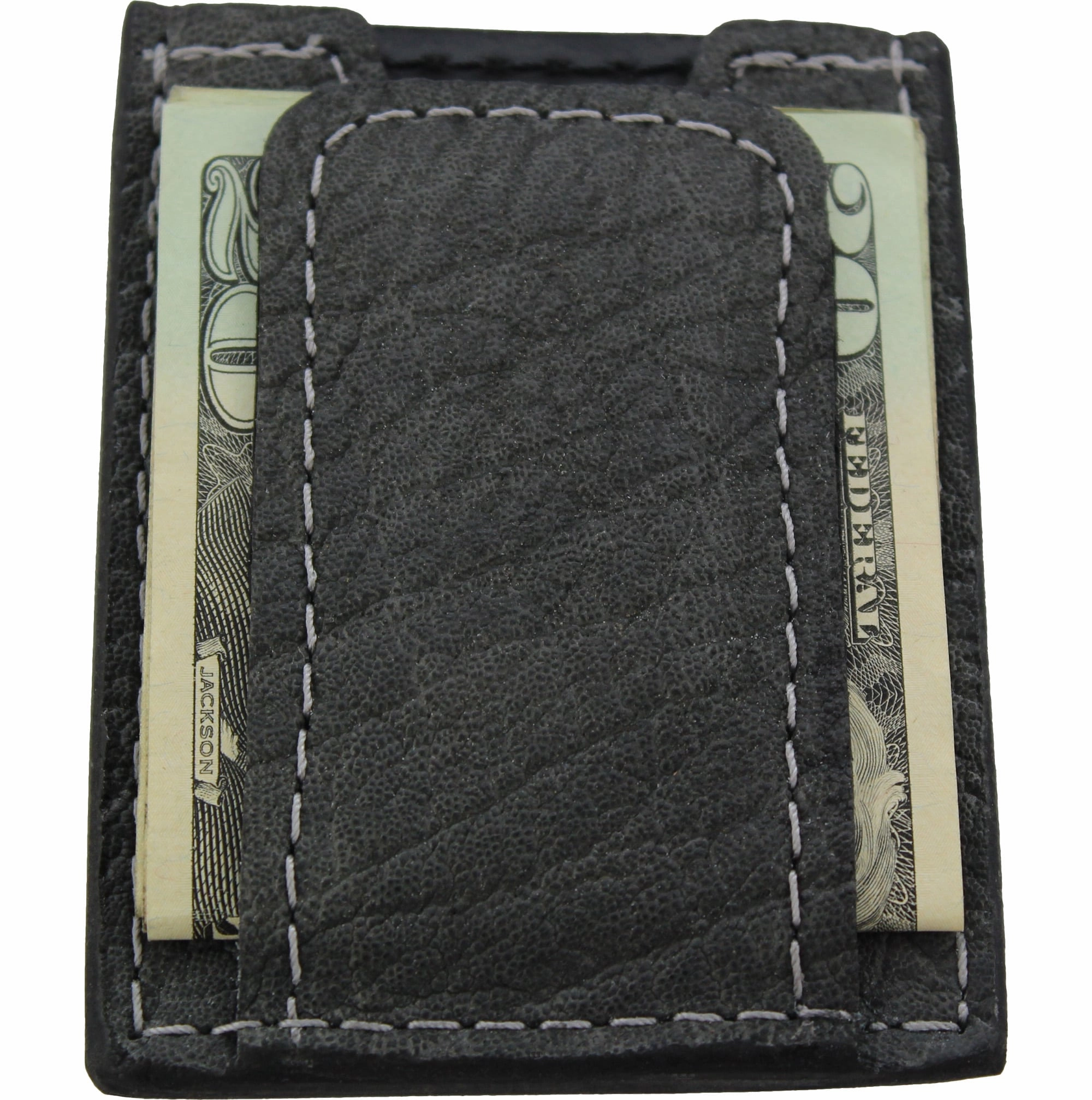 Charcoal Gray Elephant Money Clip Wallet With Credit Card Slots