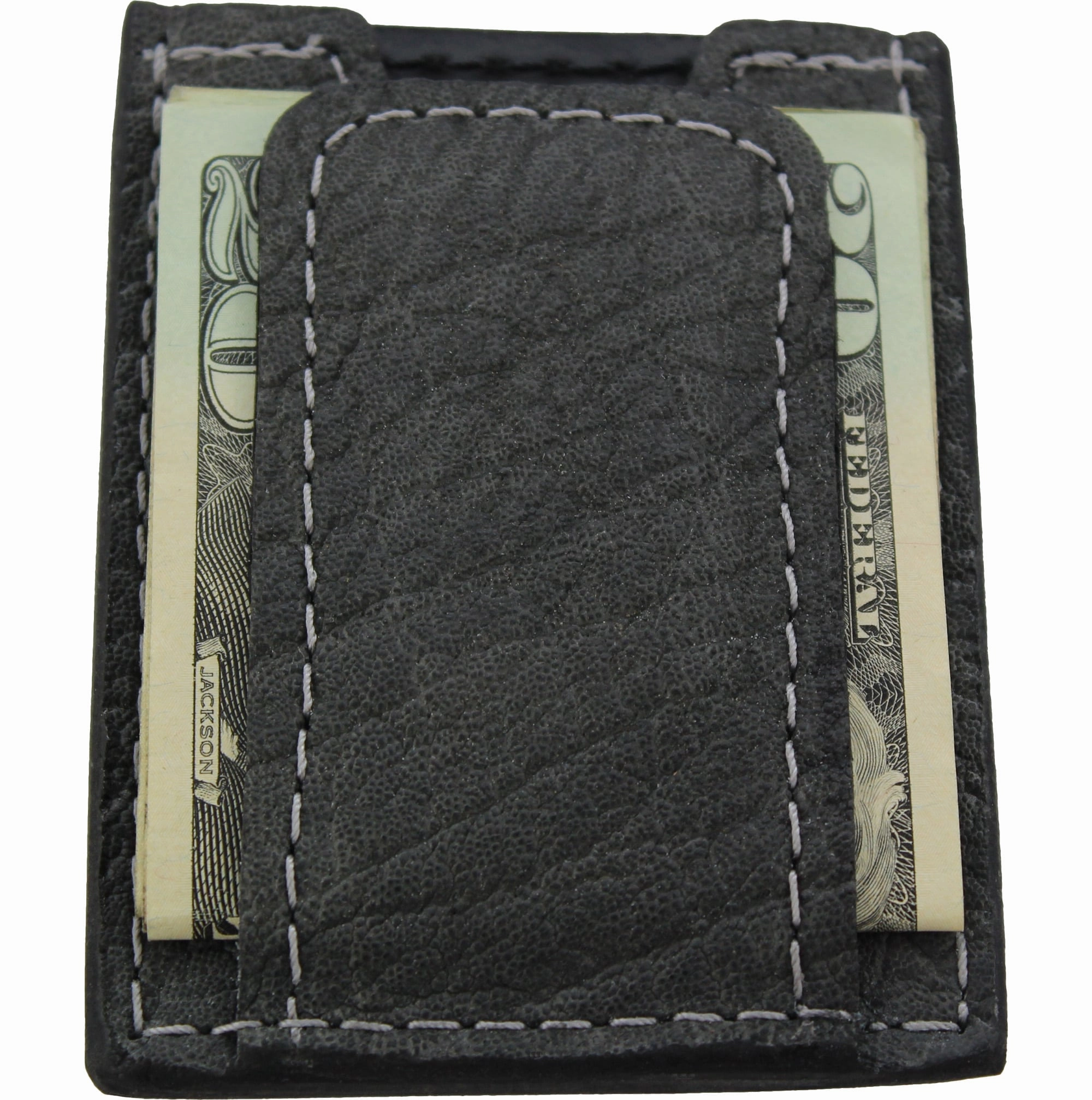 Charcoal Gray Elephant Money Clip Wallet With Credit Card Slots