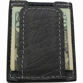 Charcoal Gray Elephant Money Clip Wallet With Credit Card Slots