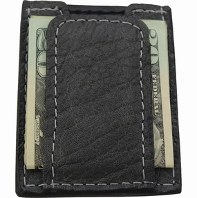 Charcoal Gray Elephant Money Clip Wallet With Credit Card Slots