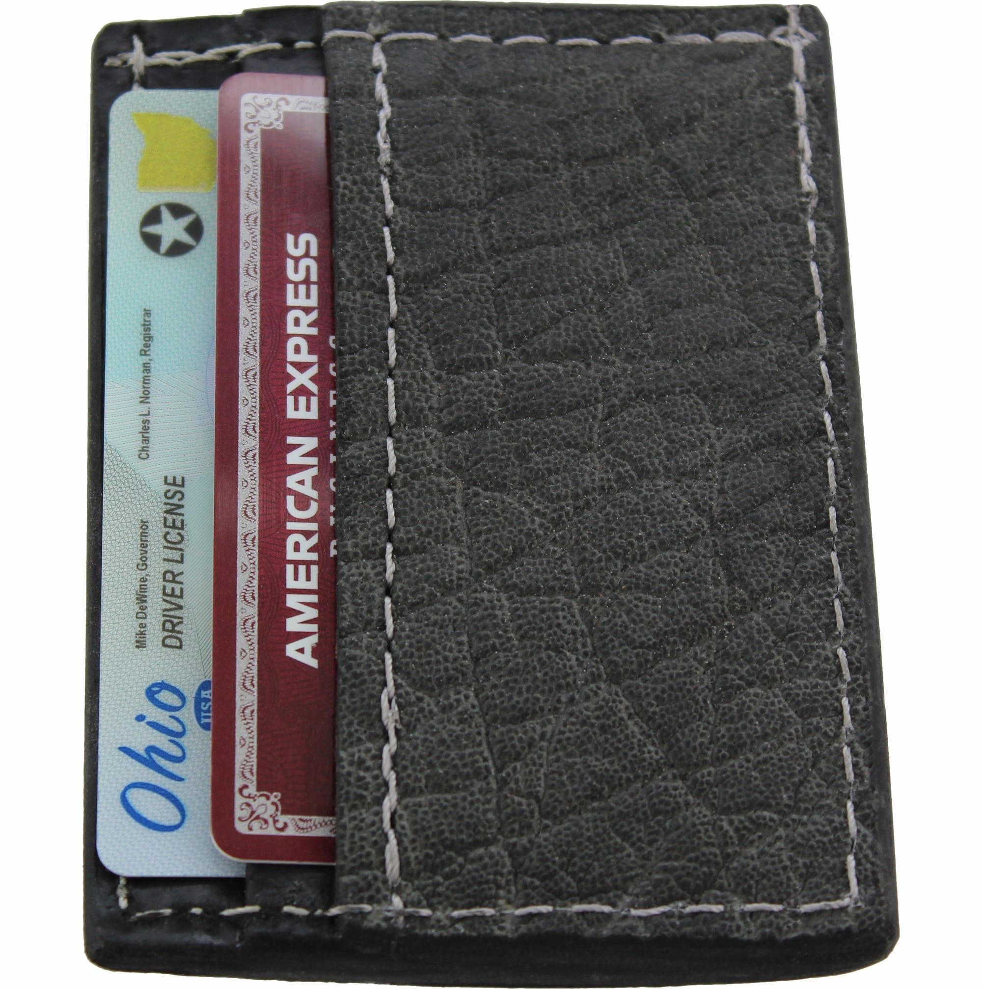 Charcoal Gray Elephant Money Clip Wallet With Credit Card Slots