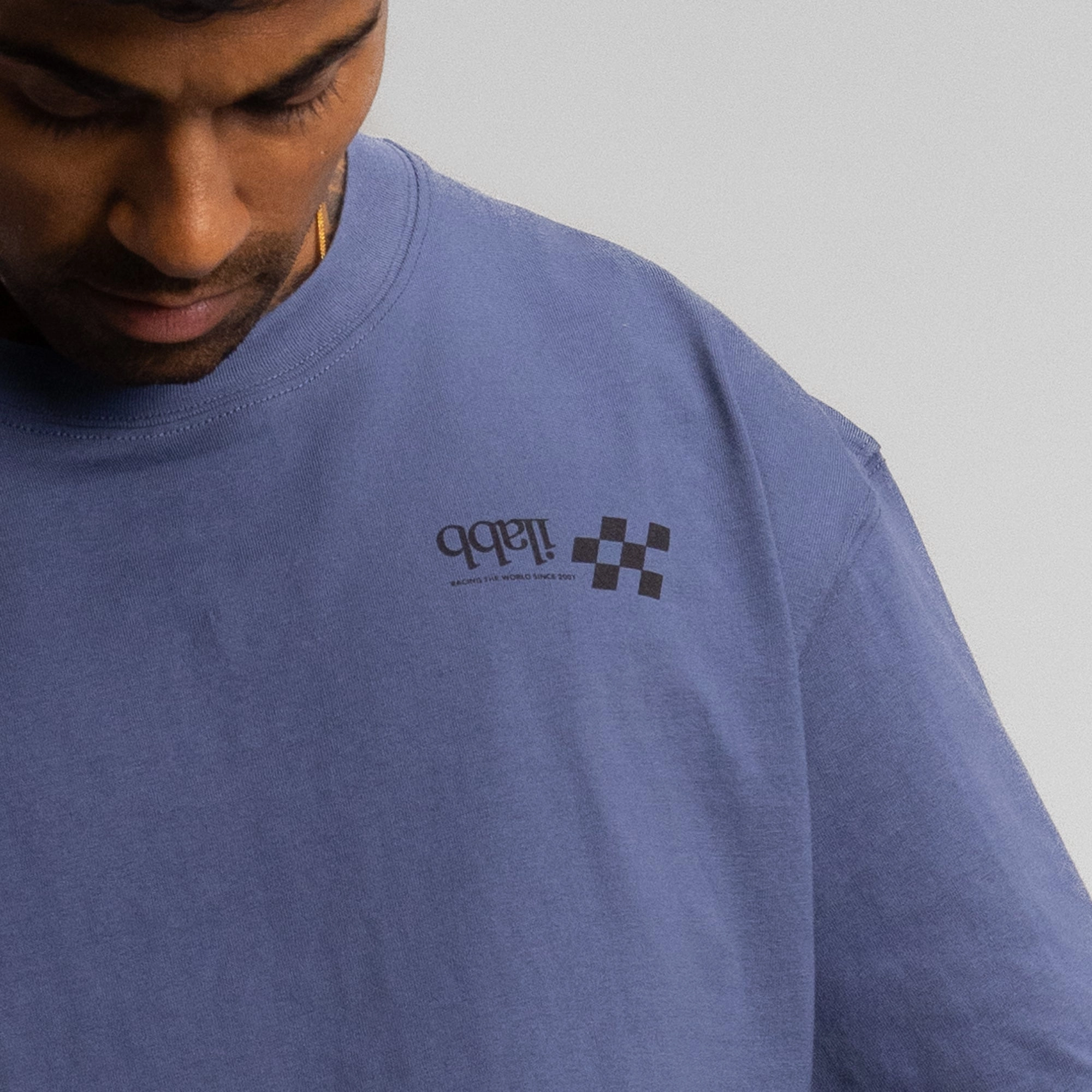 Checkered Box Block Tee Unisex Midnight