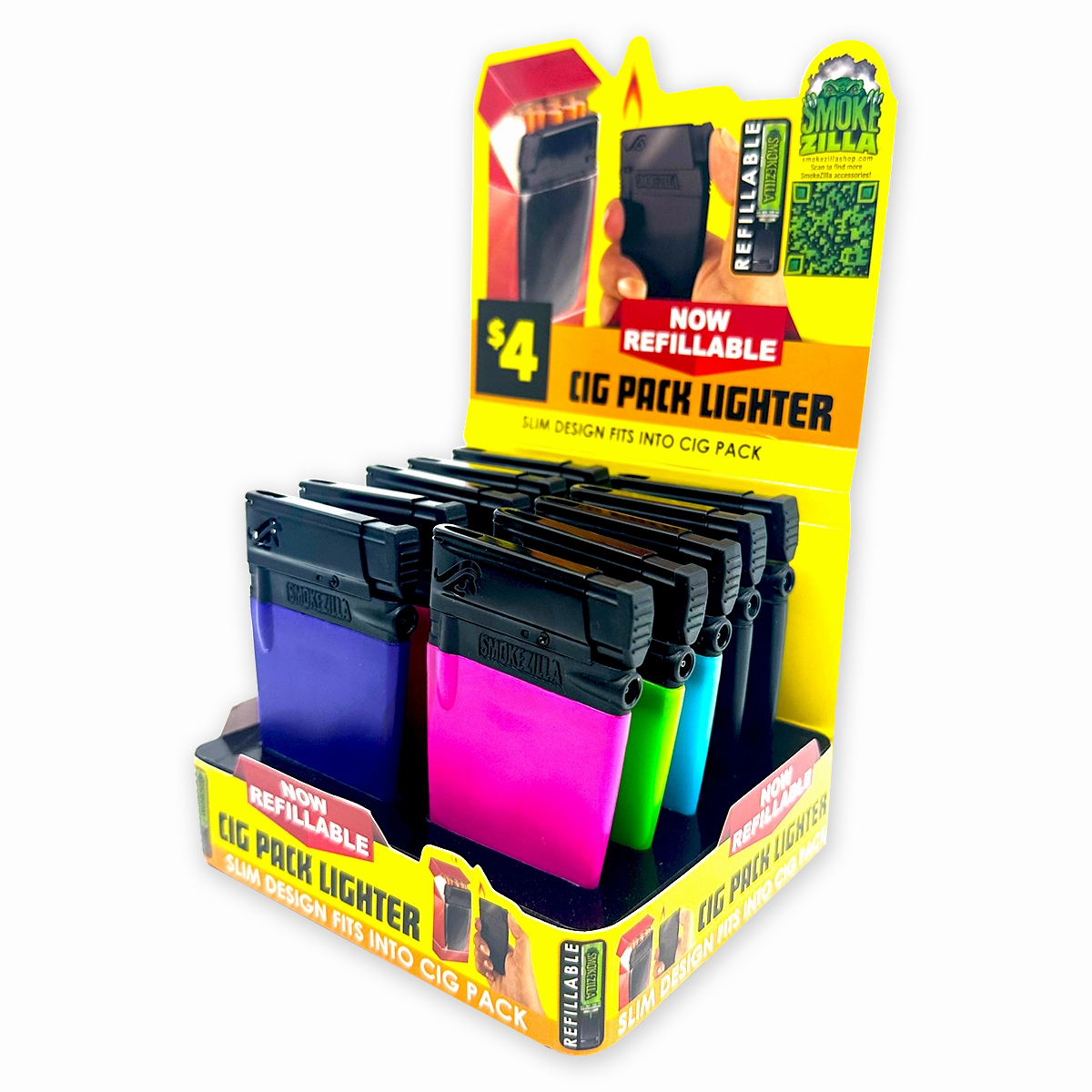 Cigarette Pack Thin Lighter - 10 Pieces Per Retail Ready Display 41586