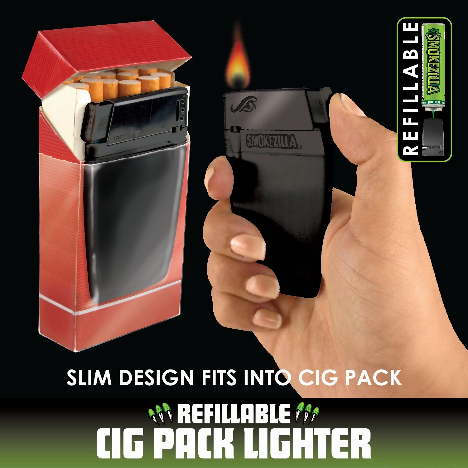 Cigarette Pack Thin Lighter - 12 Pieces Per Retail Ready Display 23483