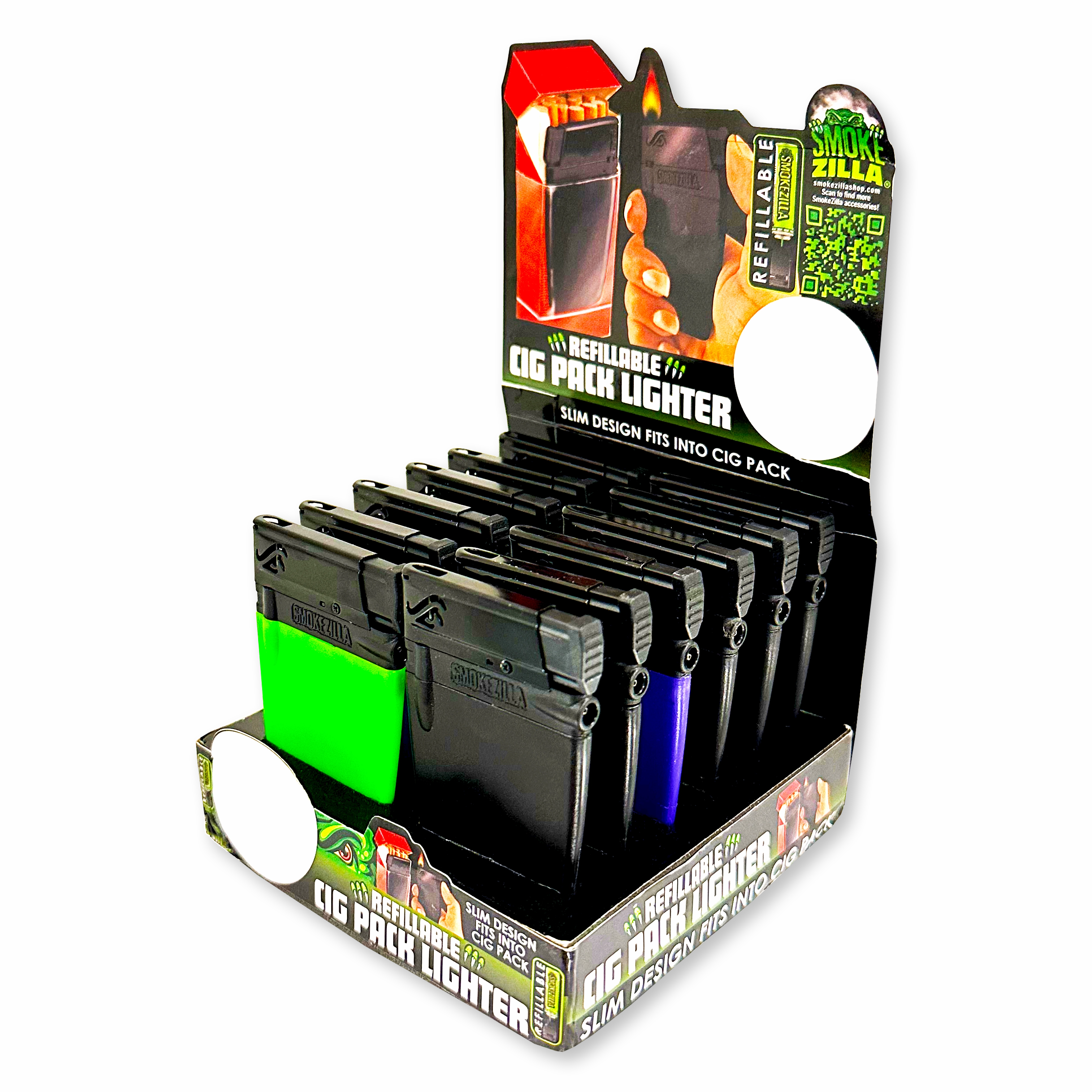 Cigarette Pack Thin Lighter - 12 Pieces Per Retail Ready Display 23483