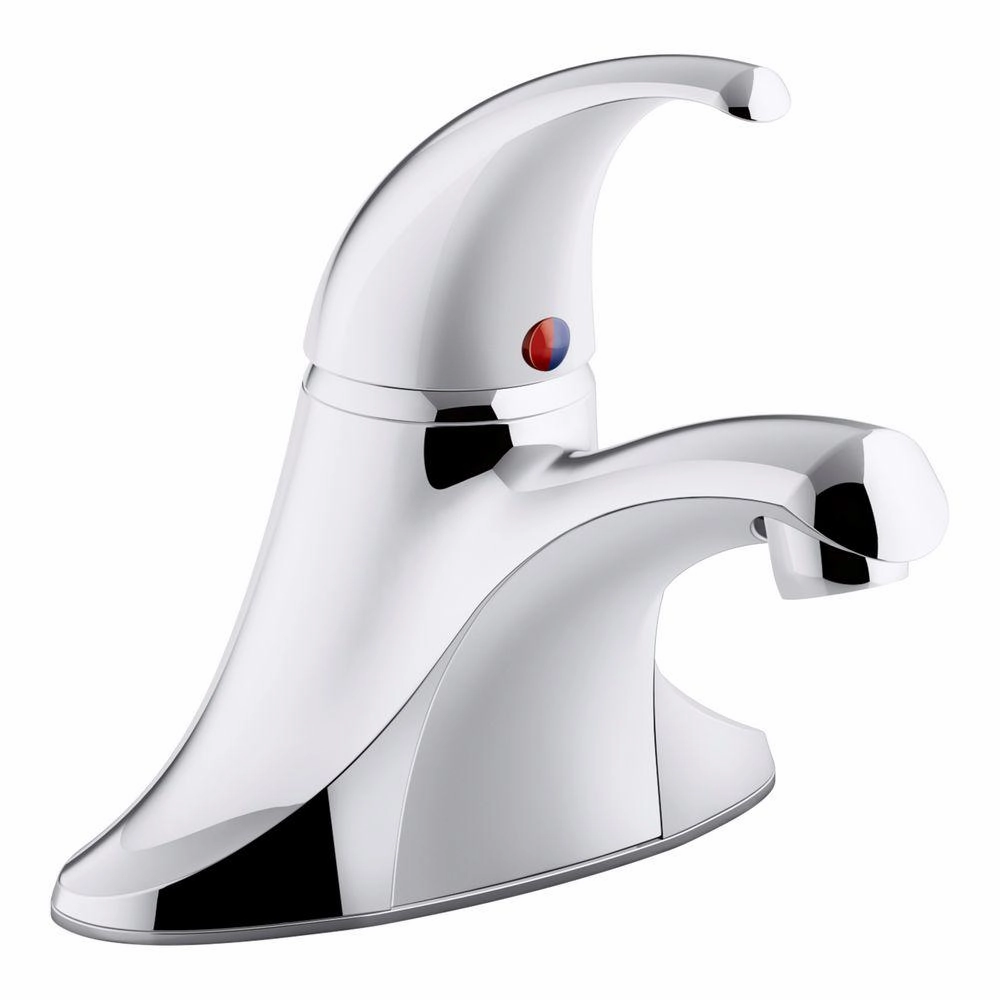 Coralais 4 in. Centerset Single-Handle Bathroom Faucet with Grid Drain and Vandal-Resistant Aerator